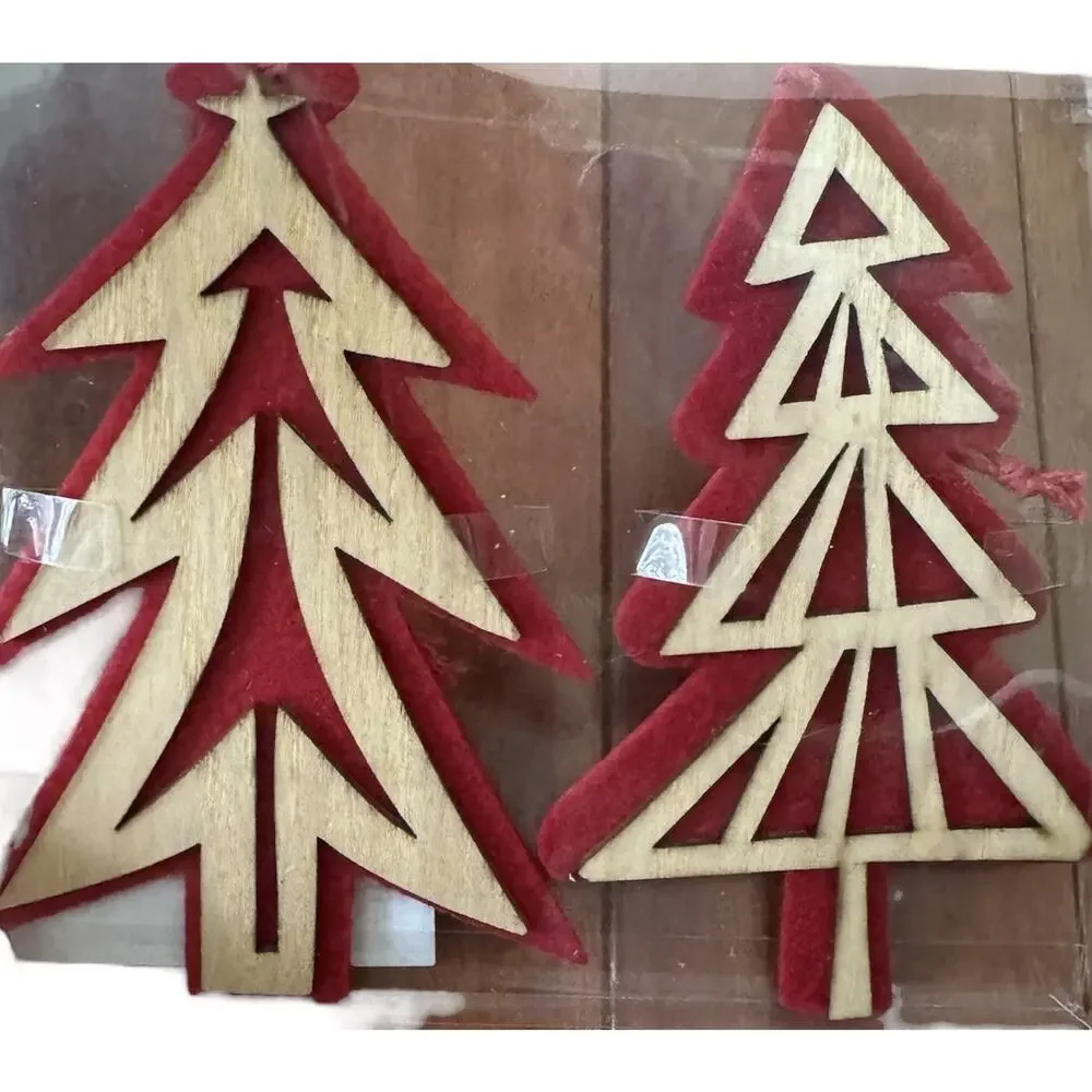 Christmas Holiday Northern Horizons Ornaments (12) Wooden Reindeer‎ Tree Santa